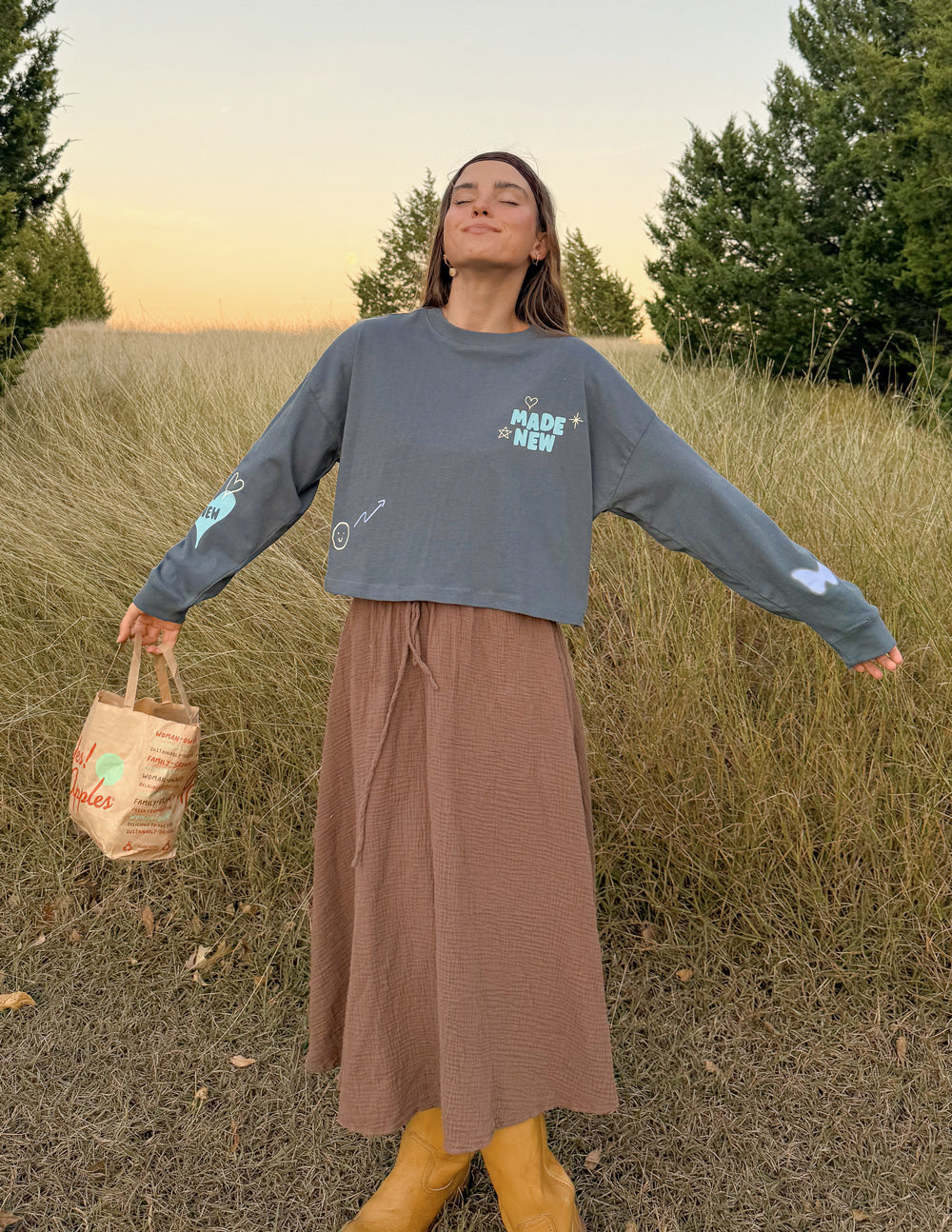"Made New" Long-Sleeve Cropped T-Shirt