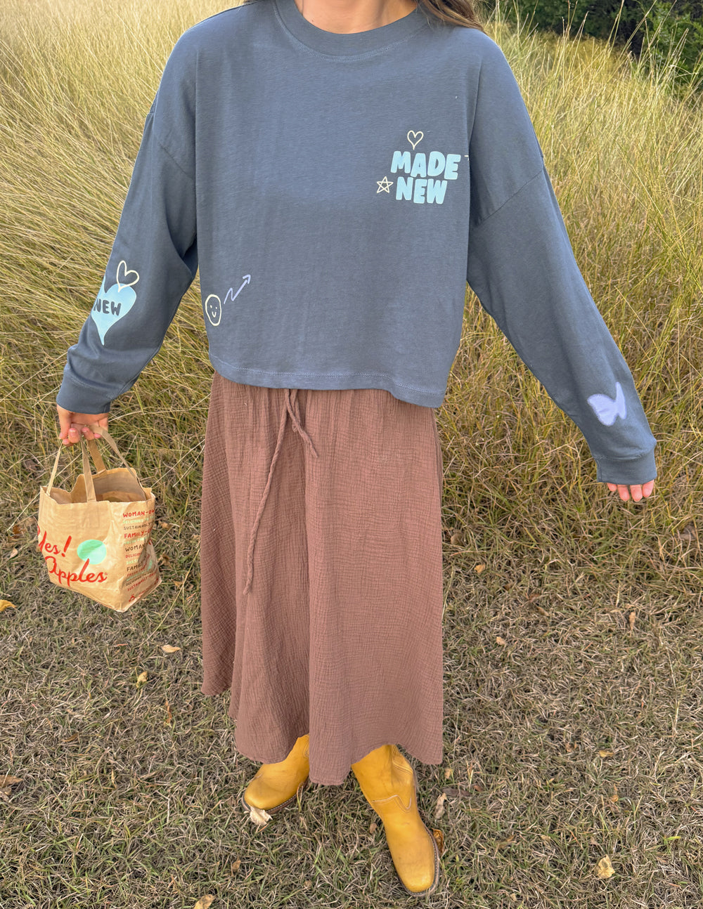 "Made New" Long-Sleeve Cropped T-Shirt