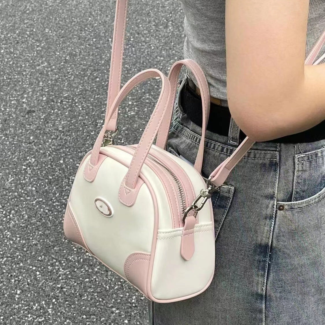 Bolso Boston mini de verano para dama — rosa