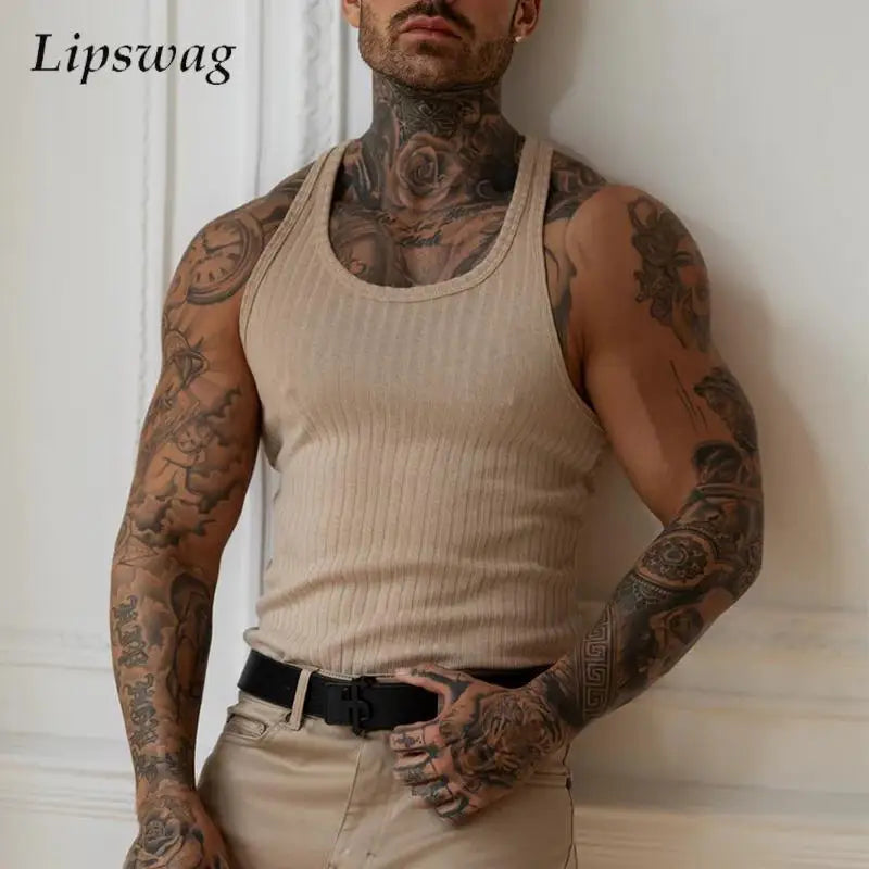 Men's Ribbed Athletic Tank Top