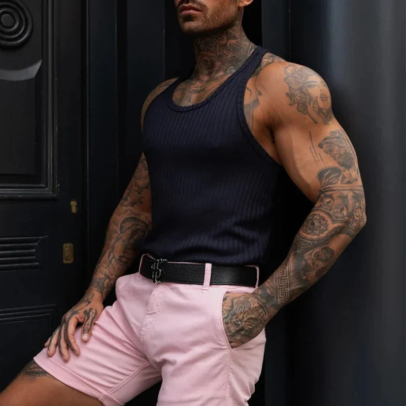 Men's Ribbed Athletic Tank Top