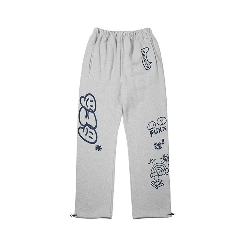Pantalón deportivo urbano Y2K con estampado de letras